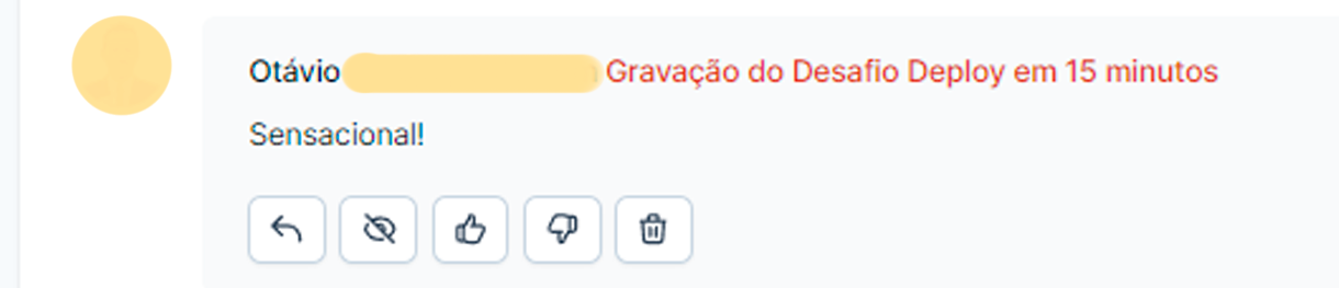 Depoimento de aluno enviado